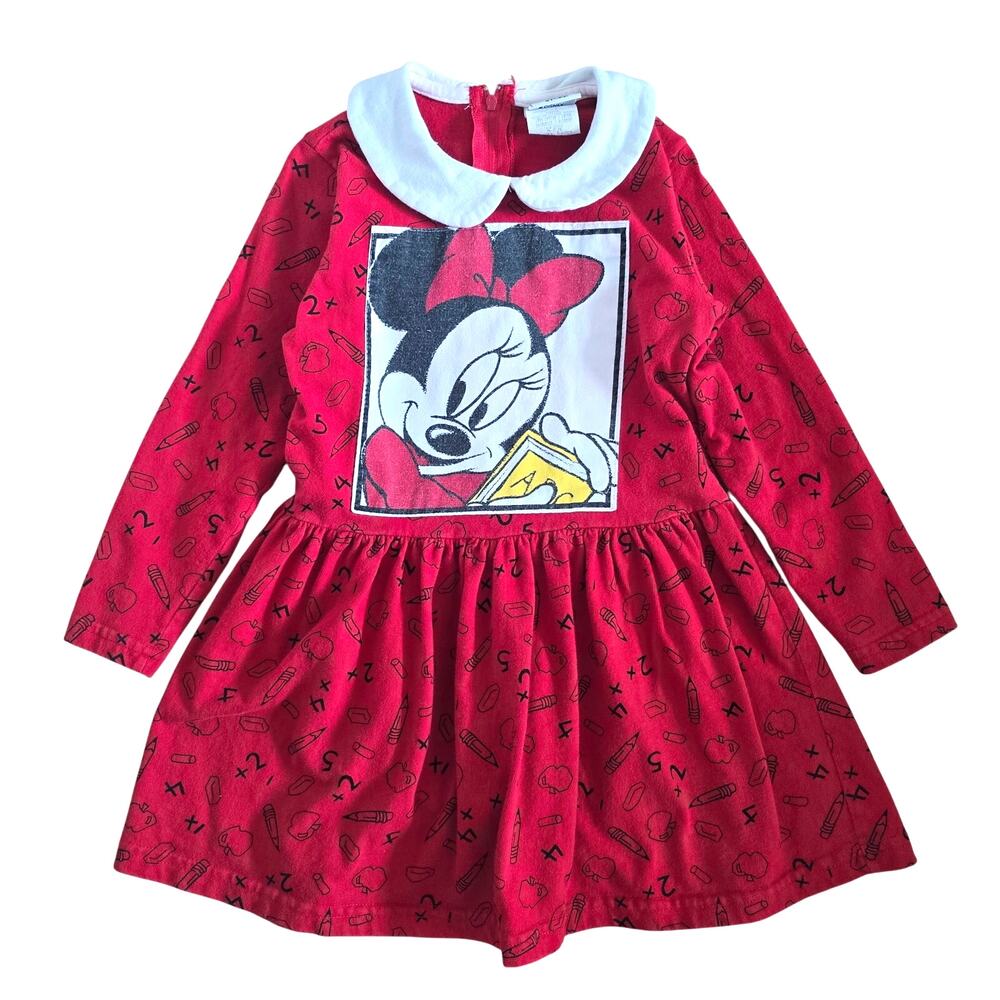 Vintage Disney Store Minnie Mouse Red Girls Dress Size M (5/6) Made in USA